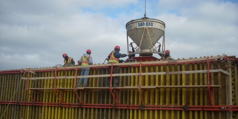 Construction workers doing large job